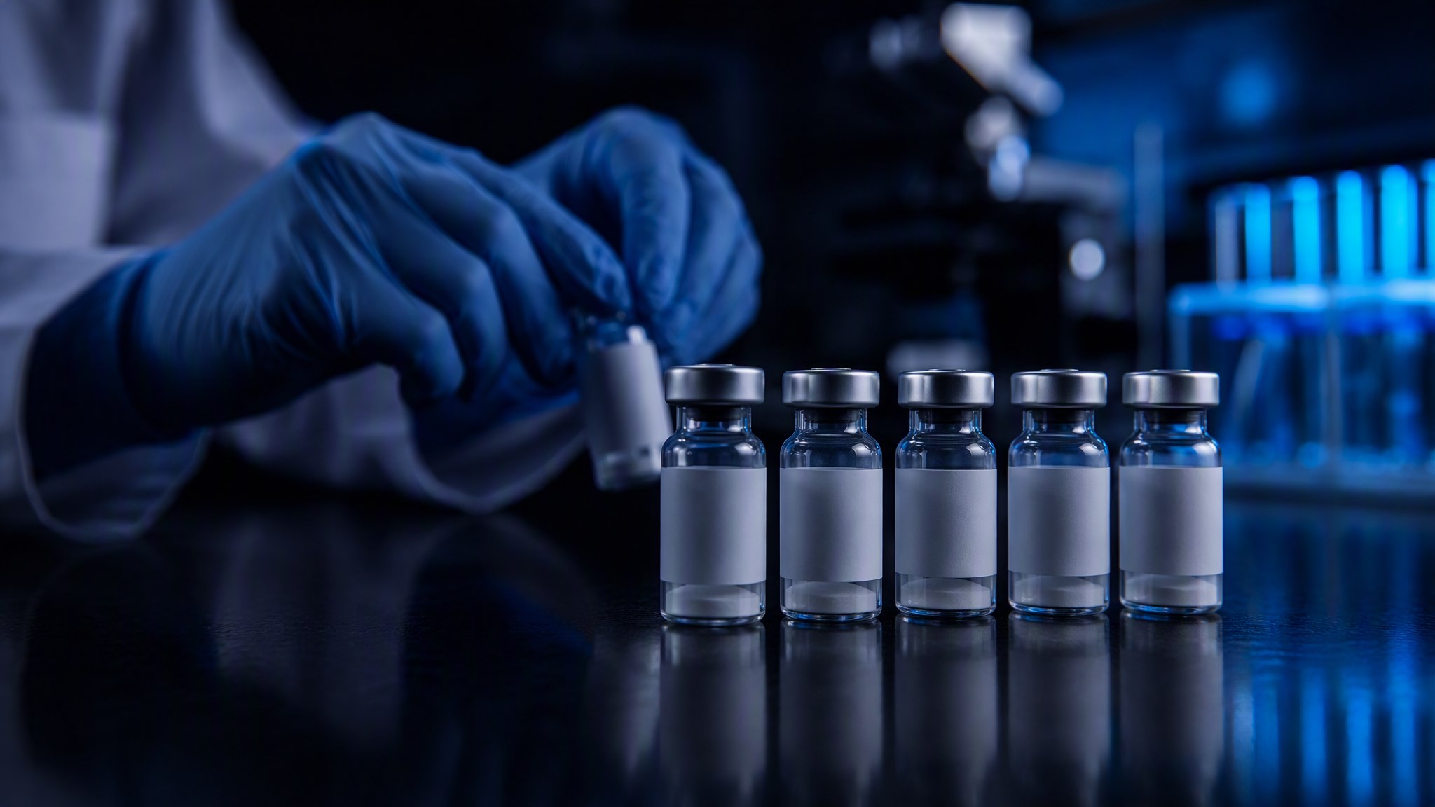 NeoPep Research laboratory with peptide vials prepared for cold-chain dispatch